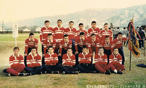 1969年、全国大会に出場した時の福岡高校のメンバー（中列左から3番目）