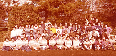 筑波大学（旧東京教育大学）ラグビー部の集合写真（上から2列目、左から8人目）
