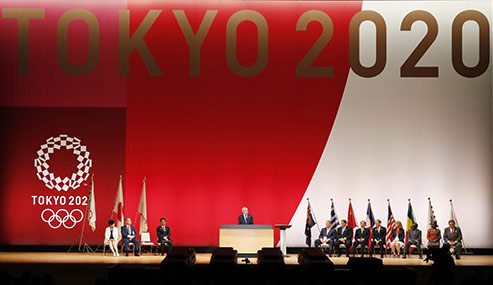 2020東京大会1年前イベントで挨拶するIOCバッハ会長(2019年7月)