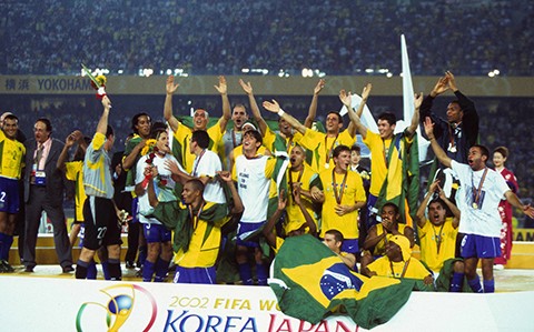 FIFAワールドカップ韓国・日本大会で優勝したブラジルチーム（2002）