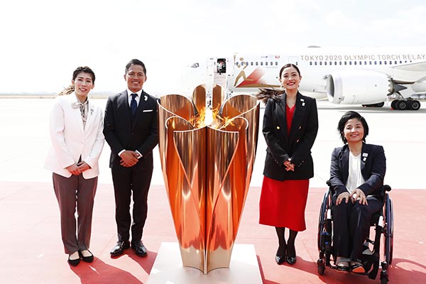 The Tokyo 2020 Olympic flame arrives in Japan from Greece.