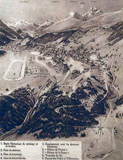 1928年サンモリッツ冬季大会の競技会場全景