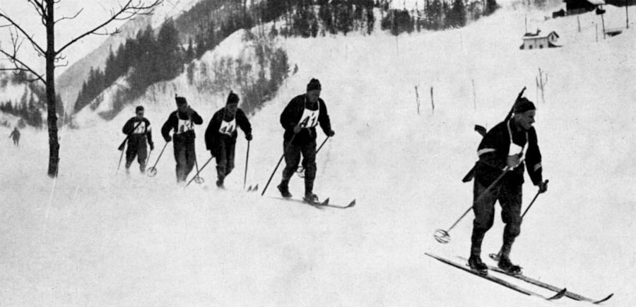 1924年シャモニー・モンブラン大会冬季大会のミリタリースキーパトロールで優勝したスイスチーム