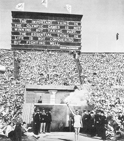 1948年ロンドン大会開会式の聖火入場