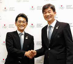 2020東京オリンピック日本選手団団長福井烈氏（左）と総監督尾縣氏（2018年）