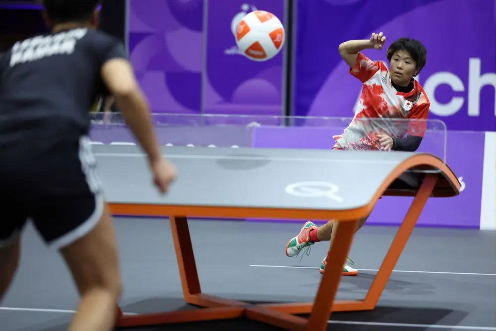  アジア競技大会、テックボール混合ダブルスで銀メダルを獲得した坂本選手