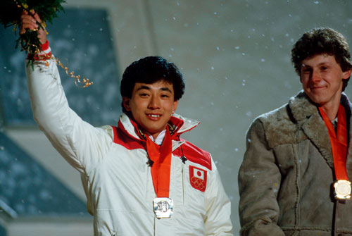 1984年サラエボ大会・男子スピードスケート500mで銀メダルを獲得した北沢欣浩
