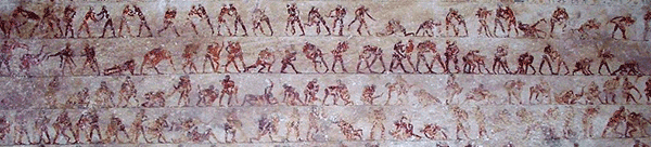 ベニハッサン村で発見されたレスリングの壁画