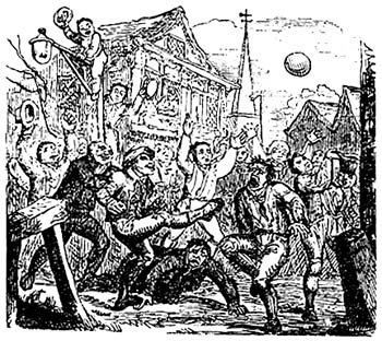 中世イングランドで行われていた危険な競技「モブ・フットボール」