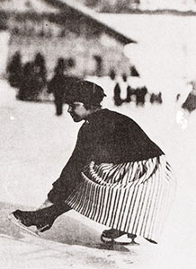 初めて行われた1924年冬季オリンピック、フィギュアスケートの様子