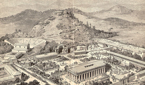 古代オリンピアの創造復元図