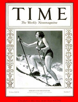 「タイム」誌の表紙を飾ったリーフェンシュタール （1936年）