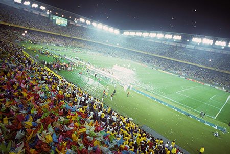FIFAワールドカップ日韓大会、表彰式後の横浜国際総合競技場