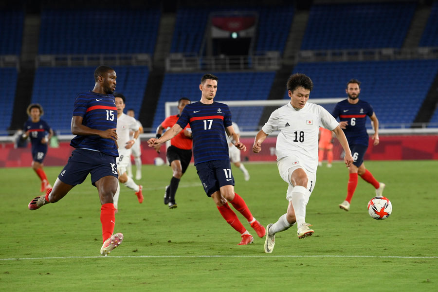  2020年 東京オリンピック競技大会 サッカー 男子 フランス vs 日本　0対4で日本が圧勝した。<br> 写真：フォートキシモト