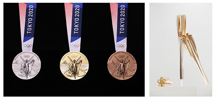 （左）2020東京オリンピック・金銀銅メダル（右）2020東京オリンピック・トーチ