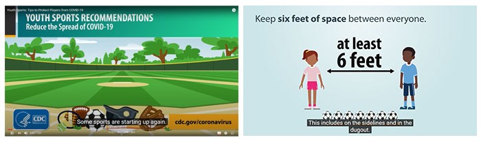 「ユーススポーツ参加者を新型コロナウイルスの感染から防ぐためのヒント（動画）」（CDCウェブサイトより）