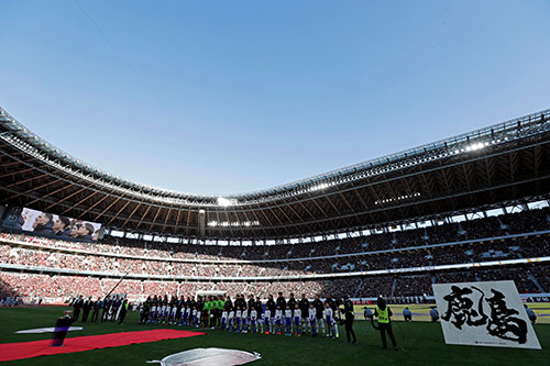 東京オリンピック開会式が行われる新国立競技場で開催された天皇杯サッカー決勝（2020年1月1日）