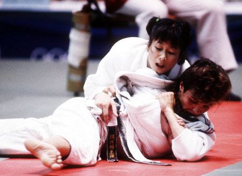 公開競技として実施されたソウル大会で銅メダルに輝いた山口香氏（1988年）
