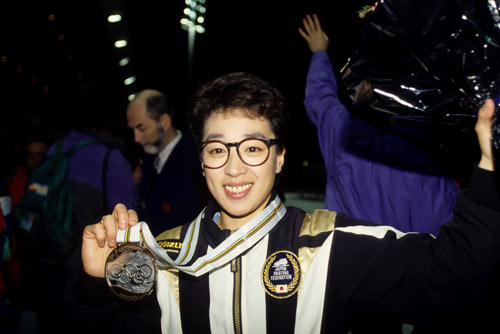 アルベールビルオリンピック、女子1500mで銅メダルを獲得した橋本聖子(1992年)