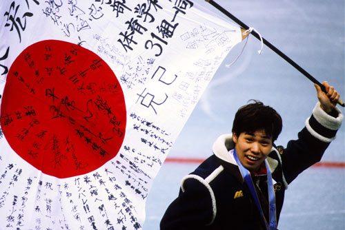 長野オリンピック男子500mで日本のスケート史上初の金メダルを獲得した清水宏保（1998年）