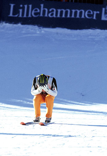 1994年リレハンメルオリンピック失敗ジャンプ後